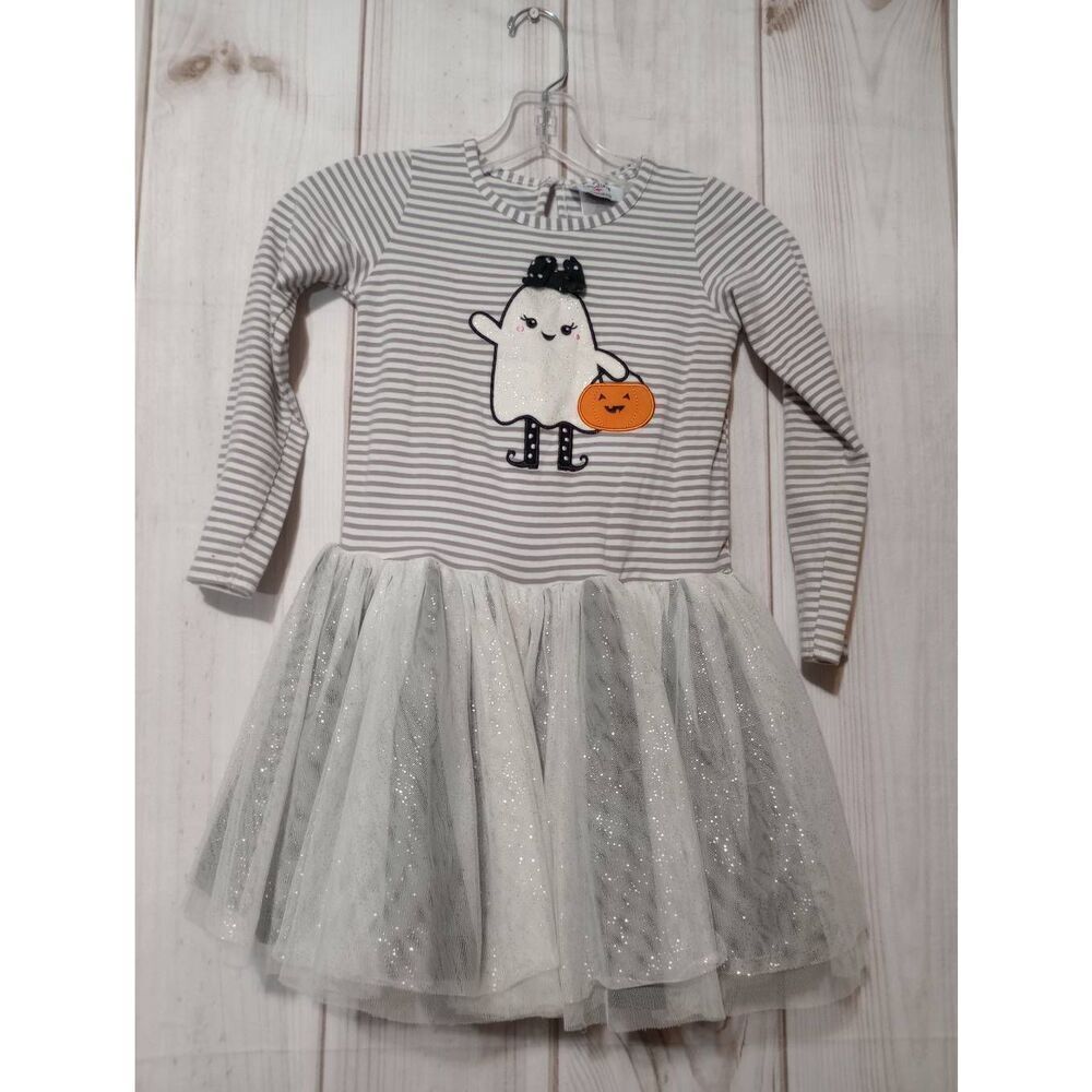 Counting Daisies Dress Girls‎ 6 Halloween Ghost Gray White